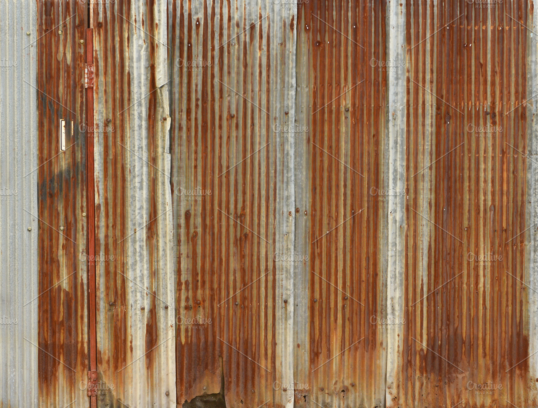 rusty corrugated iron metal, Zinc wall, background Background Stock