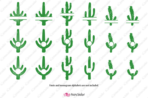 Download Cactus Monogram Svg Pre Designed Photoshop Graphics Creative Market