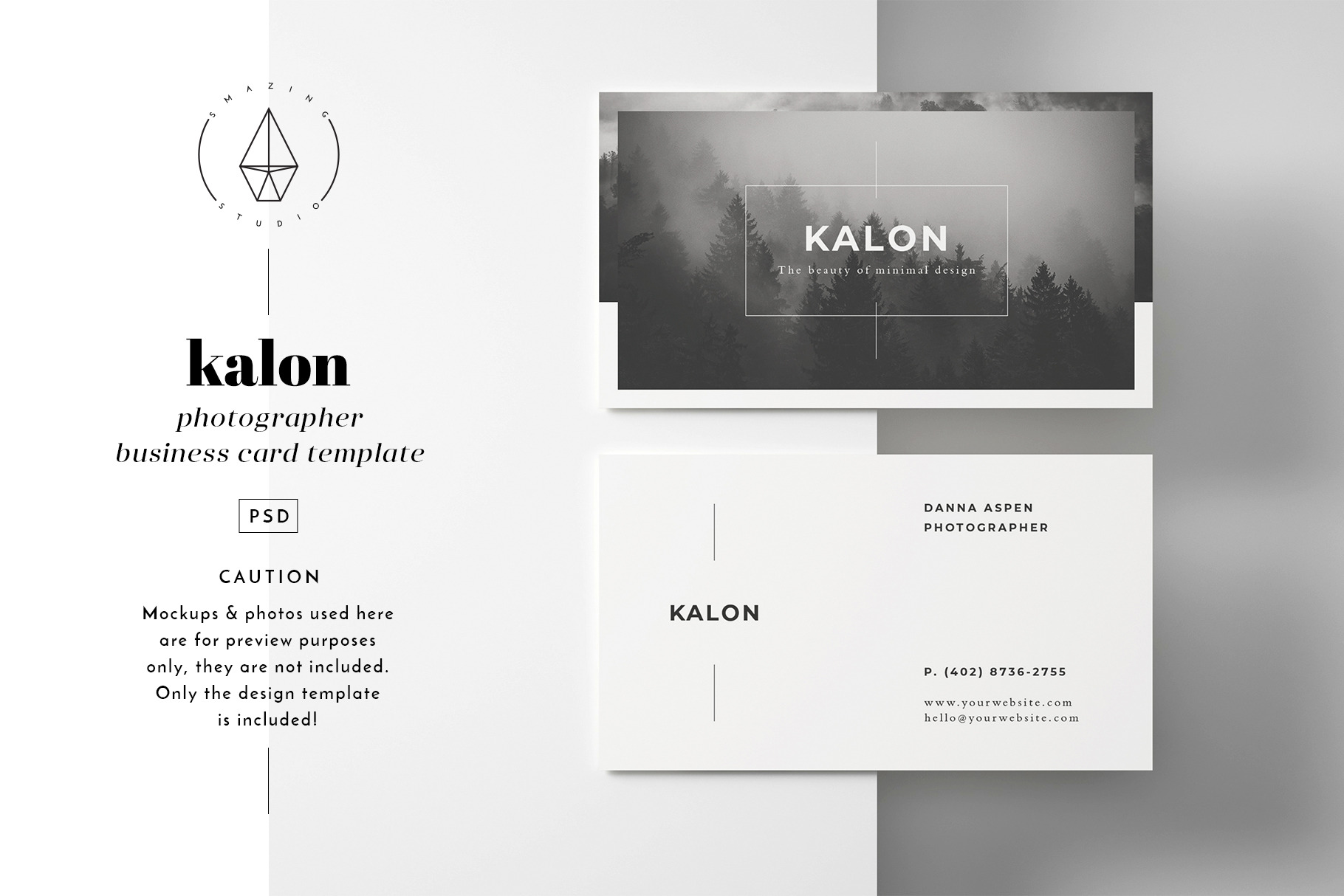 Minimal White Business Card  Business Card Templates ~ Creative Market