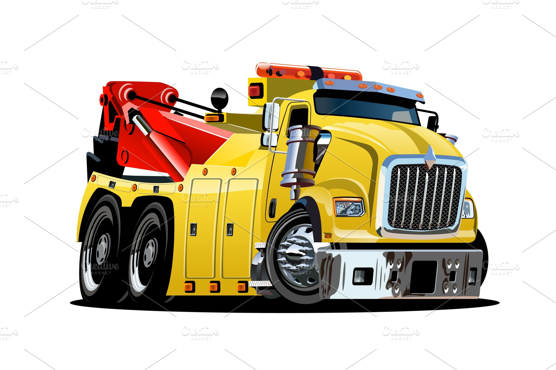 Cartoon tow truck | Pre-Designed Vector Graphics ~ Creative Market