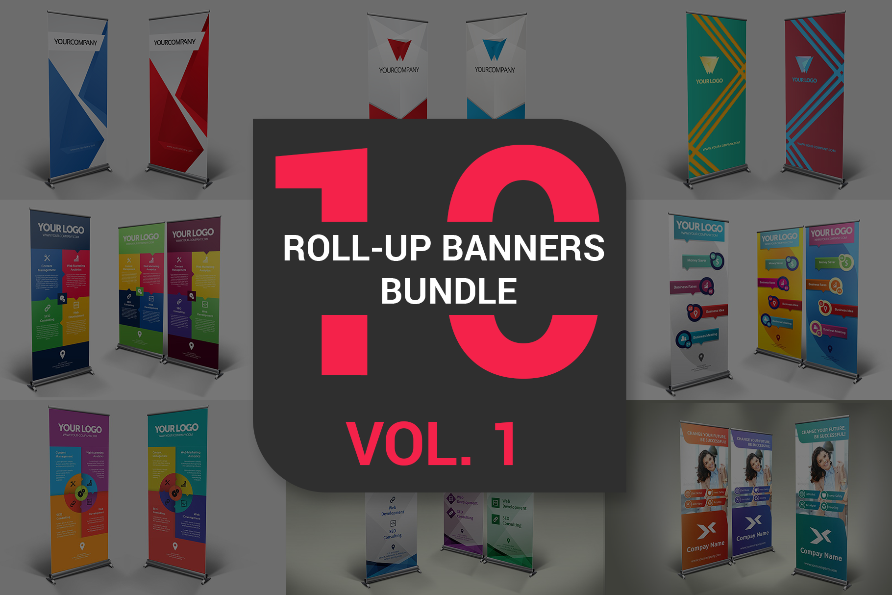 Roll-Up Banners Bundle Vol. 1 | Templates & Themes ~ Creative Market