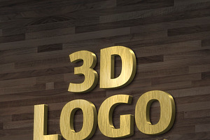 lettering 3D Mockup Gold | Creative Photoshop Templates ~ Creative Market