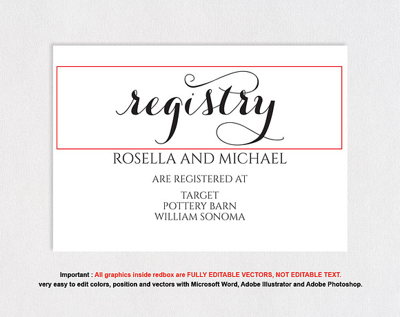 Wedding Registry Card Template, Gift Registry Card, Minimalist Wedding,  Fully Editable, INSTANT Download (Instant Download) 