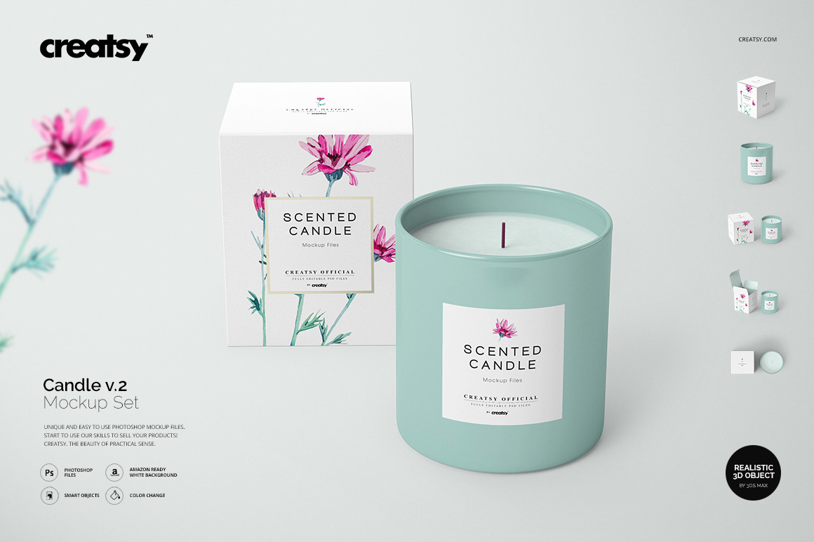 Download Candle Mockup Set v.2 | Creative Photoshop Templates ...