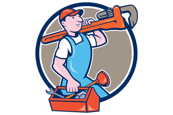 Plumber Carrying Monkey Wrench Toolb | Illustrations ~ Creative Market