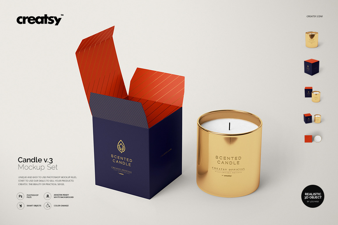 Candle Mockup Set V 3 Creative Photoshop Templates Creative Market