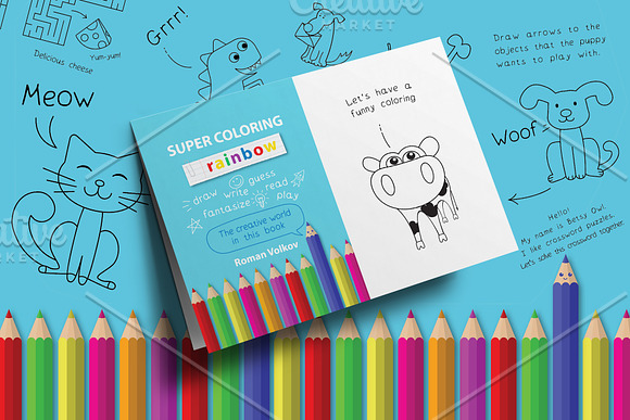 super coloring rainbow book for kids