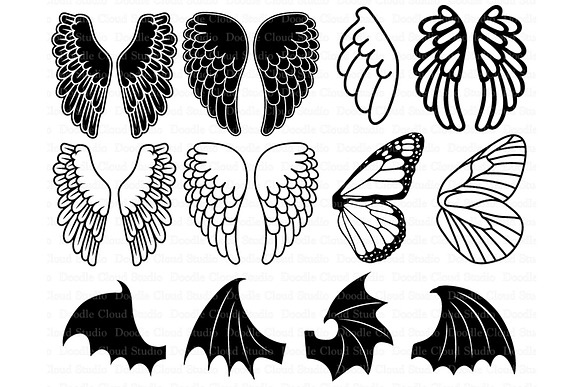 Download Angel Wings Svg Bat Wings Svg Pre Designed Photoshop Graphics Creative Market