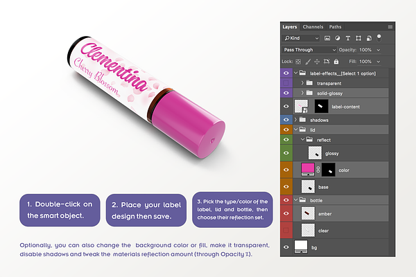 Download Roll-on Bottle Mockup v. 10ml-A | Creative Photoshop Templates ~ Creative Market