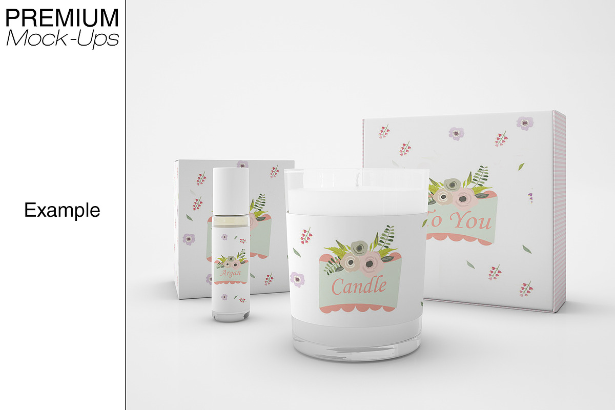 Download Candle, Cosmetics & Gift Boxes Set | Creative Photoshop ...