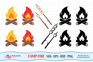 Download Fire Camp Svg Pre Designed Photoshop Graphics Creative Market