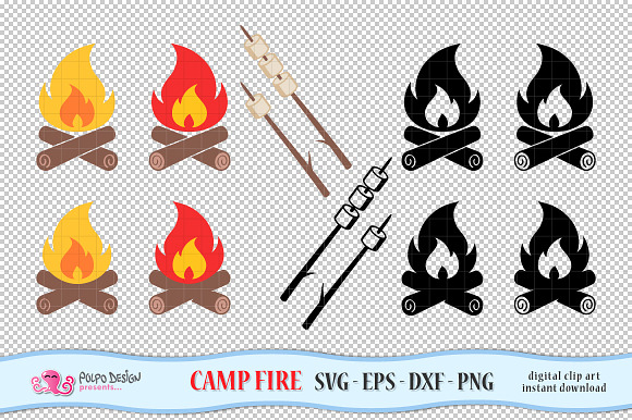 Fire Camp Svg Pre Designed Photoshop Graphics Creative Market