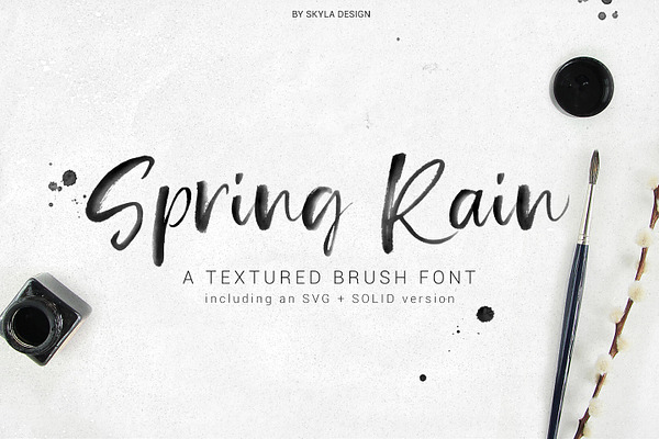 Download Springrain Svg Watercolor Brush Font Stunning Script Fonts Creative Market