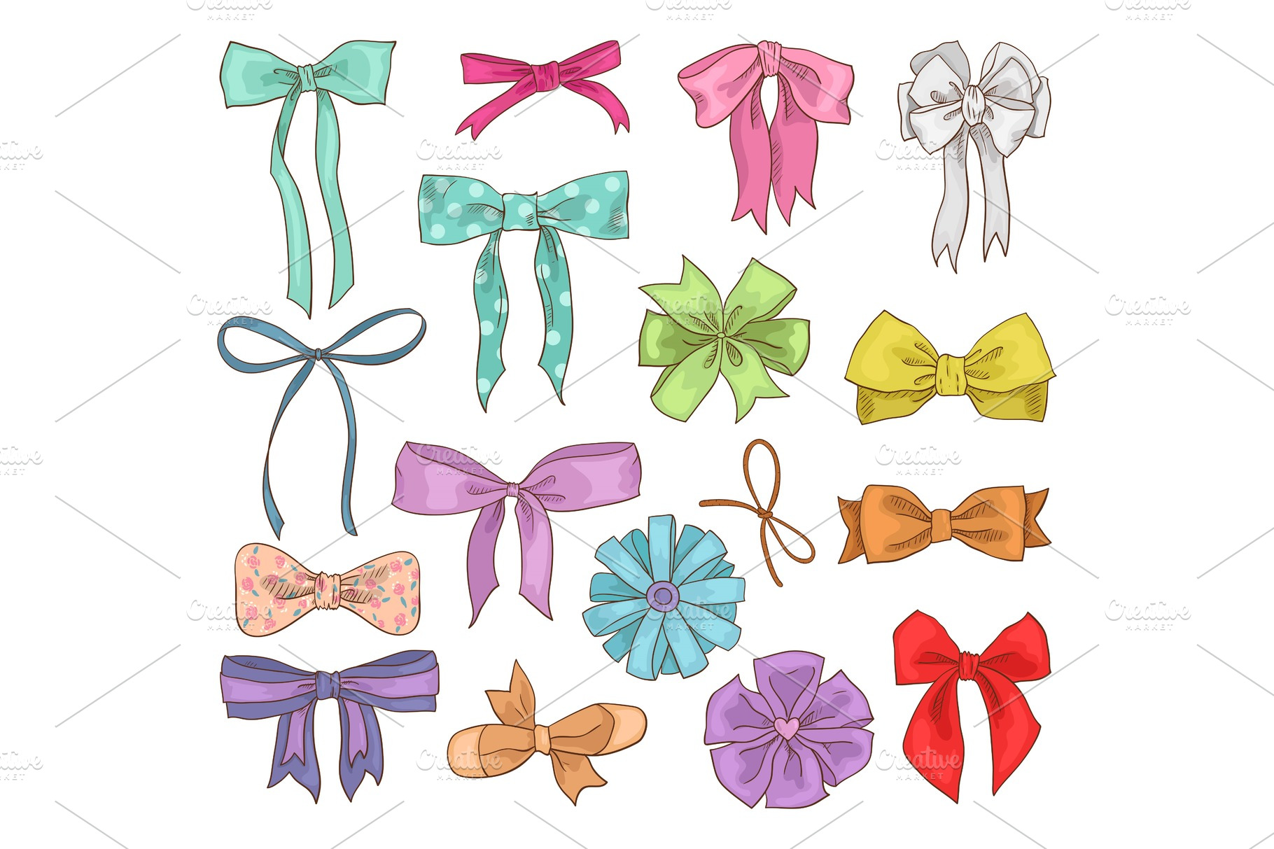 Girls bow vector girlish bowknot or girlie ribbon on hair or for