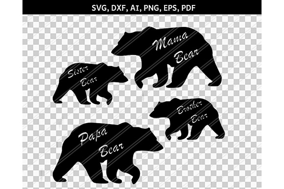 Mama Bear svg, Family Bear, svg, png, eps, dxf, pdf