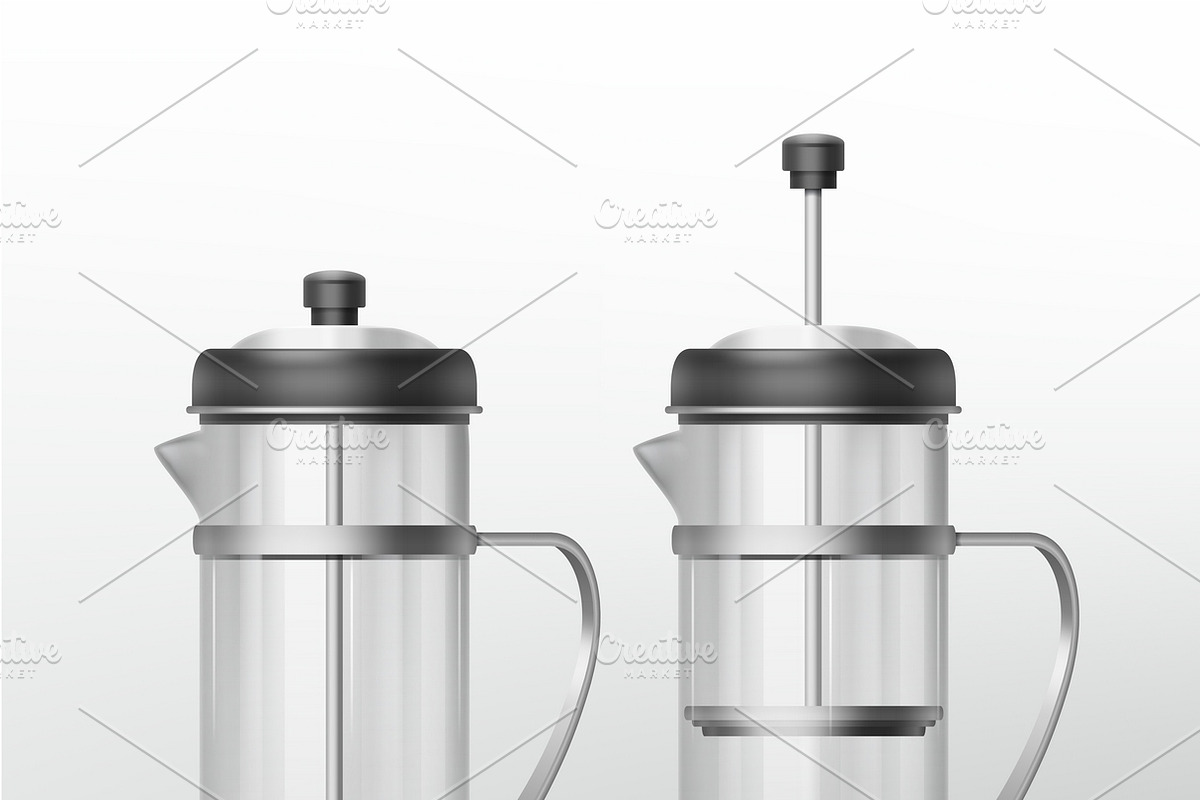 Stainless steel french press | Pre-Designed Photoshop Graphics