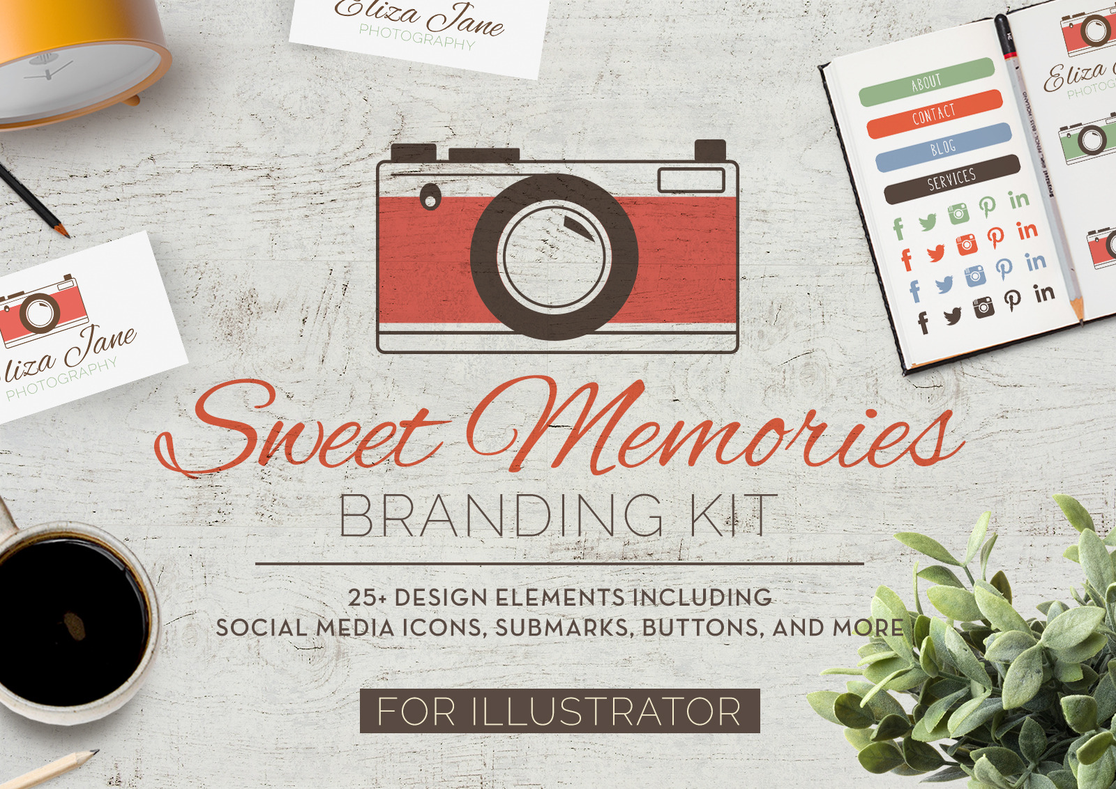 Sweet Memories Camera Branding Kit Creative Illustrator Templates Creative Market