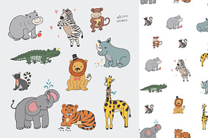 Vector Safari Animals Clipart | Pre-Designed Photoshop Graphics