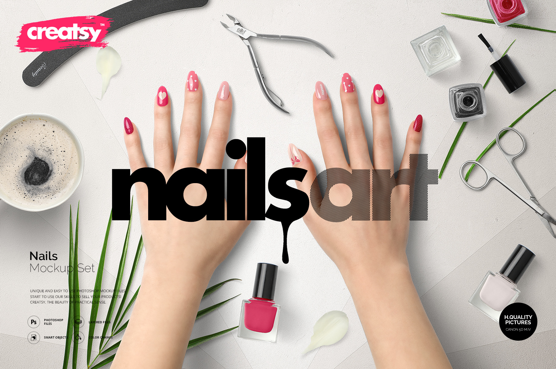 Download Nails Mockup Set Creative Photoshop Templates Creative Market