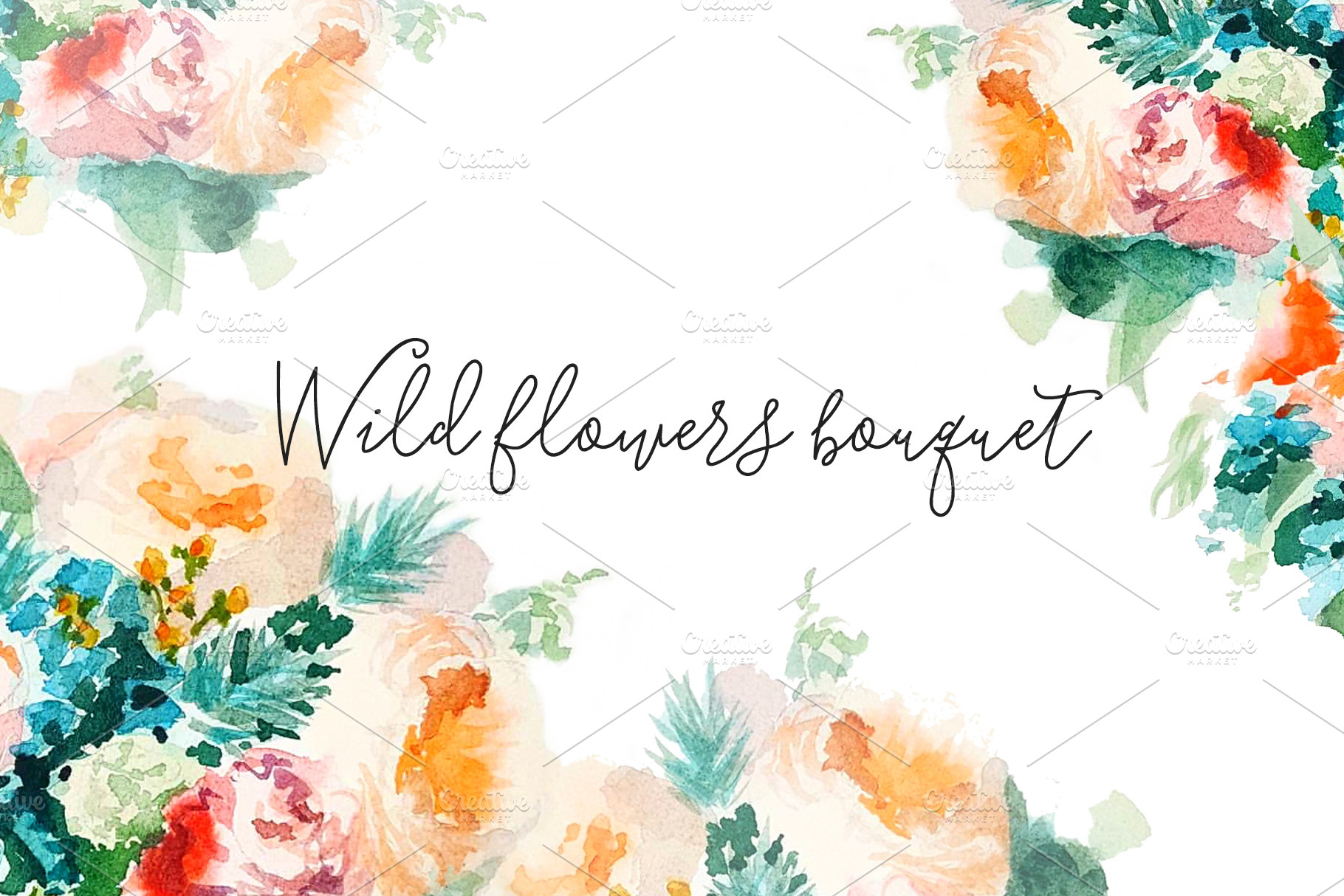 Wild flower bouquet | Background Graphics ~ Creative Market