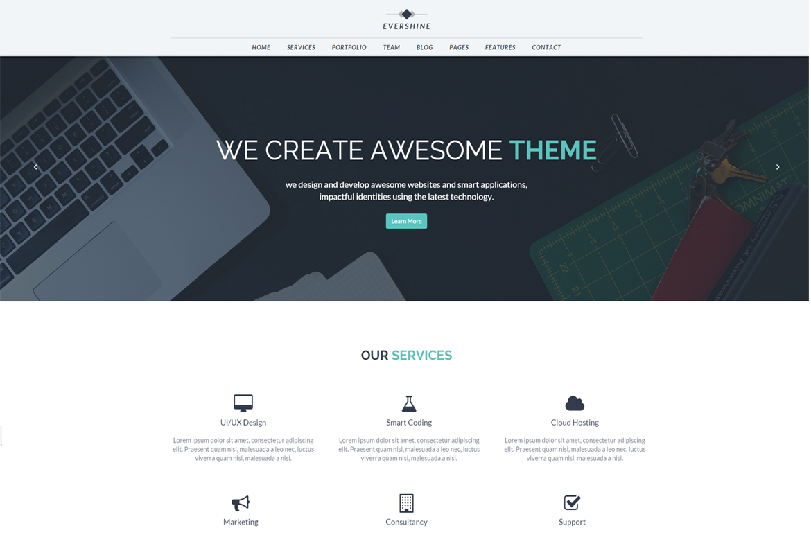 Evershine -Multipurpose HTML5 templa | Bootstrap Themes ~ Creative Market