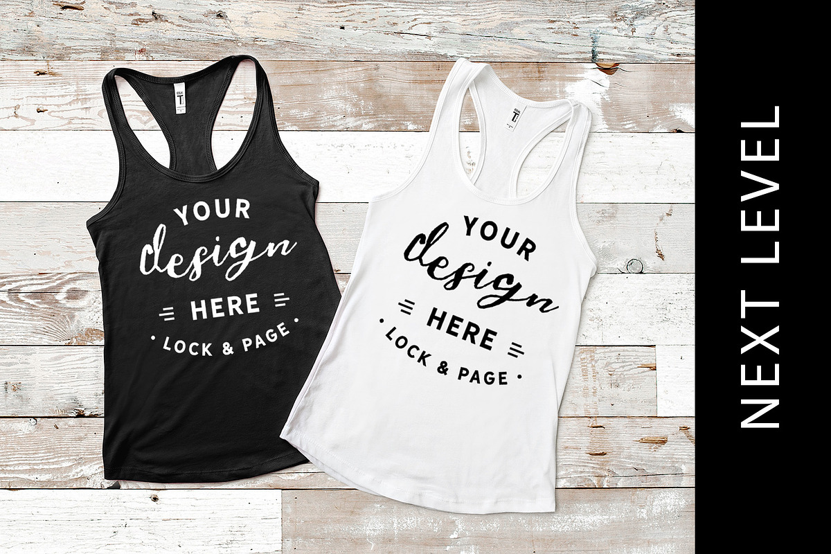 Download Next Level Black Tank Top Mockup | Creative Product Mockups ~ Creative Market