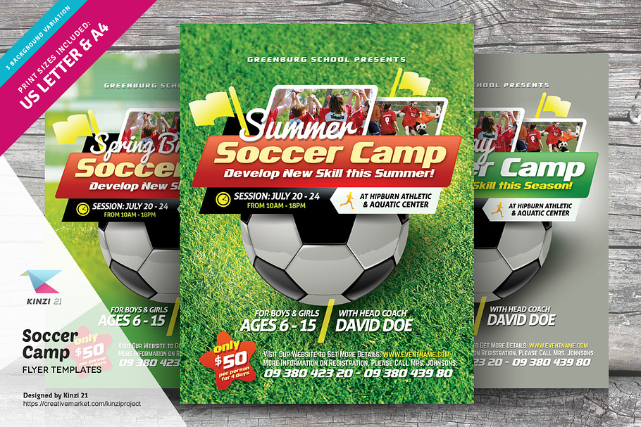 Soccer Camp Flyer Templates.