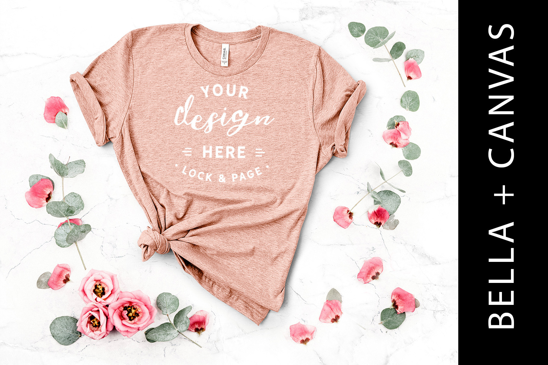 Bella Canvas TShirt Mockup Peach | Household Mockups ~ Creative Market