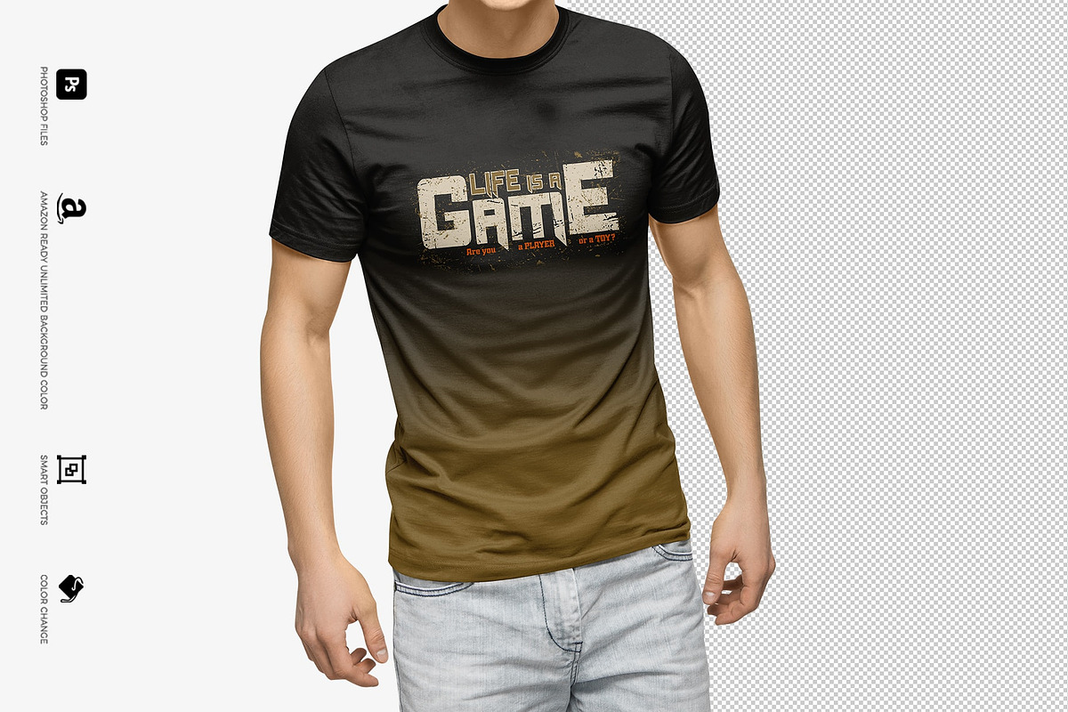 Download Realistic T-Shirt Mock-Up | Creative Photoshop Templates ~ Creative Market