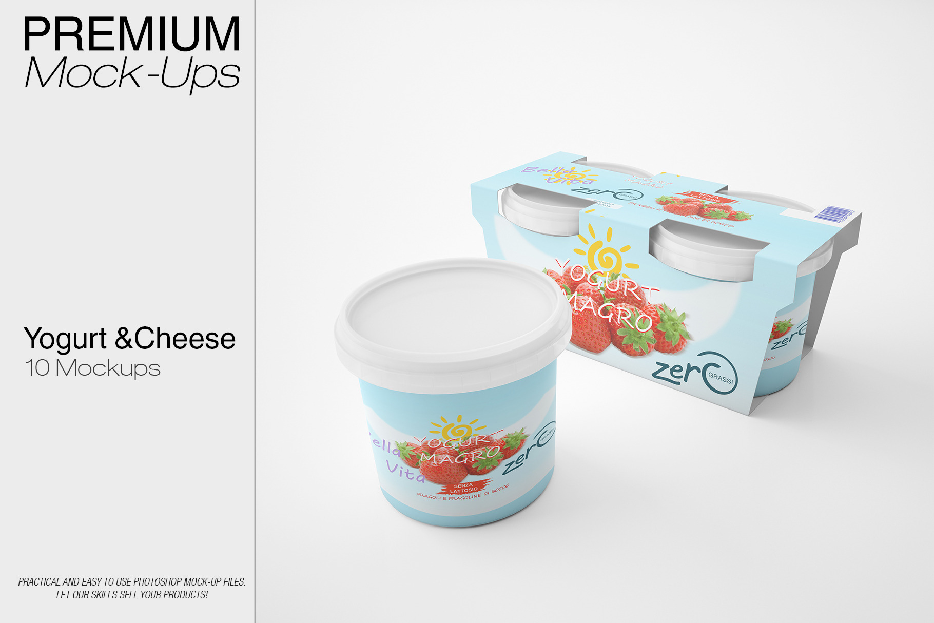 Download Yogurt Cottage Cheese Set Creative Photoshop Templates Creative Market