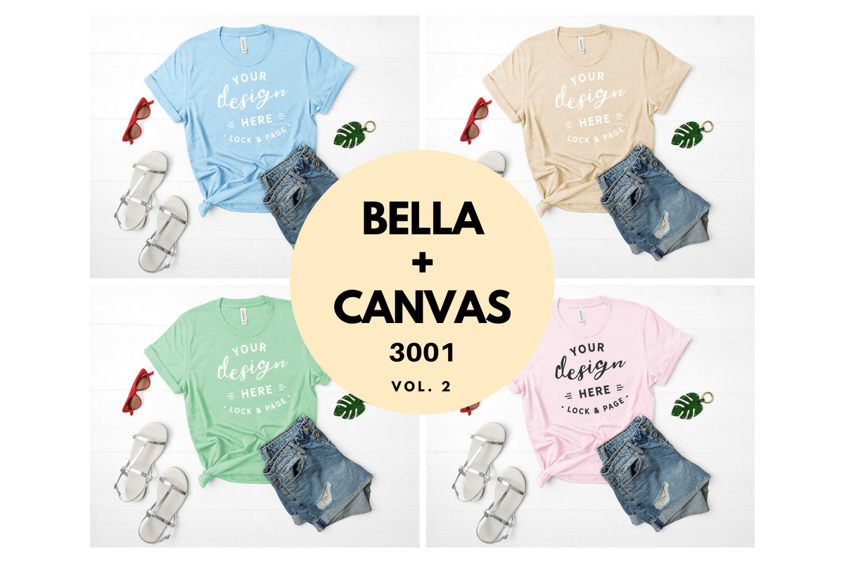 Download Bella Canvas 3001 Mockup Bundle V2 Creative Illustrator Templates Creative Market