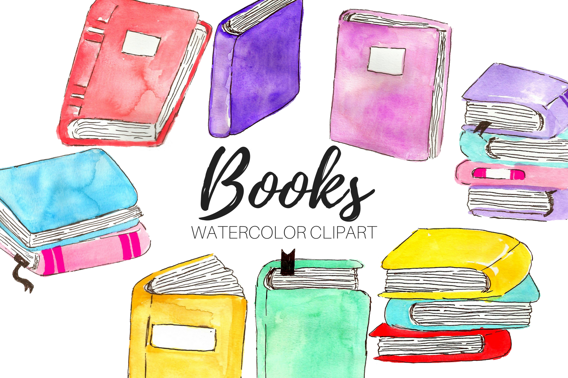 Watercolor Books Clipart  Education Illustrations ~ Creative Market