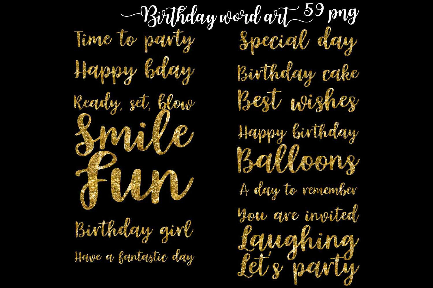 Birthday Word Art | Illustrations ~ Creative Market