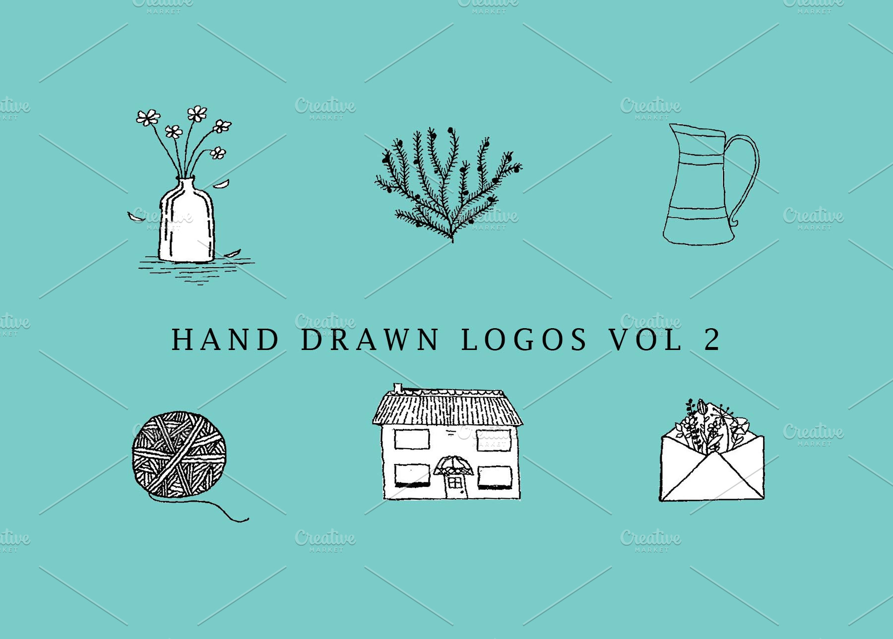 hand-drawn-logos-vol-2-illustrator-templates-creative-market