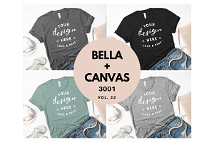 Download Bella Canvas 3001 Mockup Bundle V32 Creative Illustrator Templates Creative Market