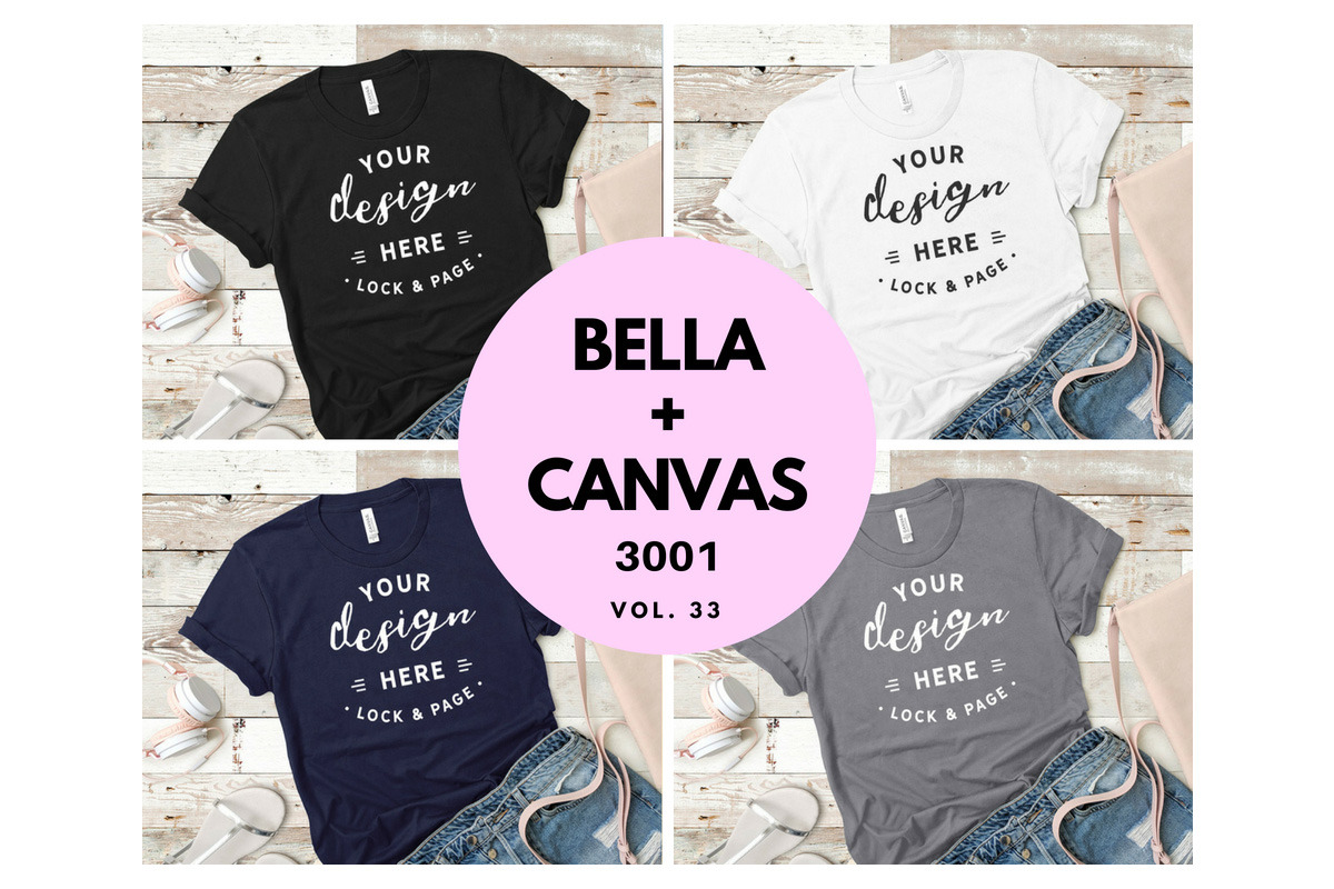 Download Bella Canvas 3001 Mockup Bundle V33 Creative Illustrator Templates Creative Market