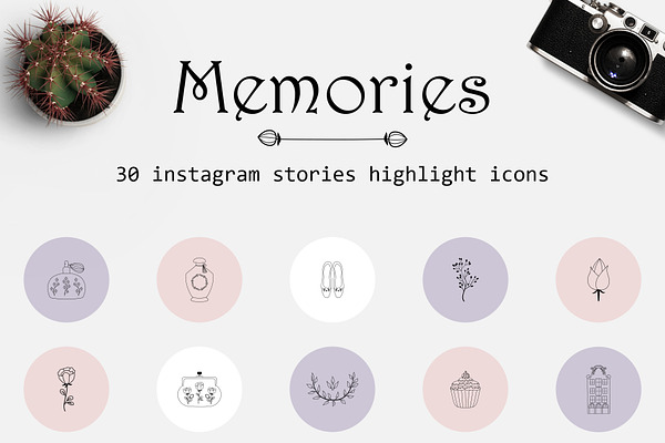 Memories Instagram Highlights Icons Creative Illustrator