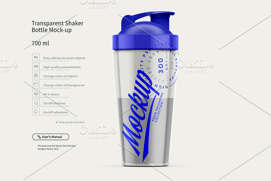 Download Transparent Shaker Bottle Mock Up Creative Photoshop Templates Creative Market