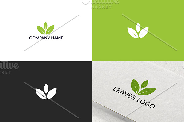 Download Leaves Logo Design Free Update Creative Illustrator Templates Creative Market