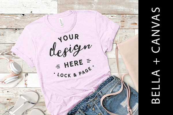 Download Lilac T-Shirt Mockup Bella Canvas | Creative Illustrator ...