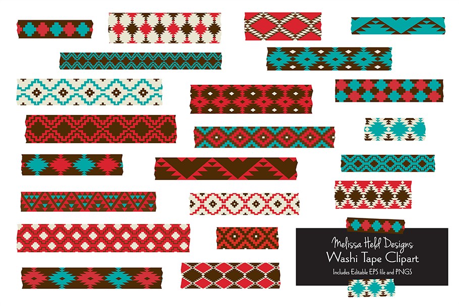 Boho Washi Tape Clipart  Illustrations ~ Creative Market