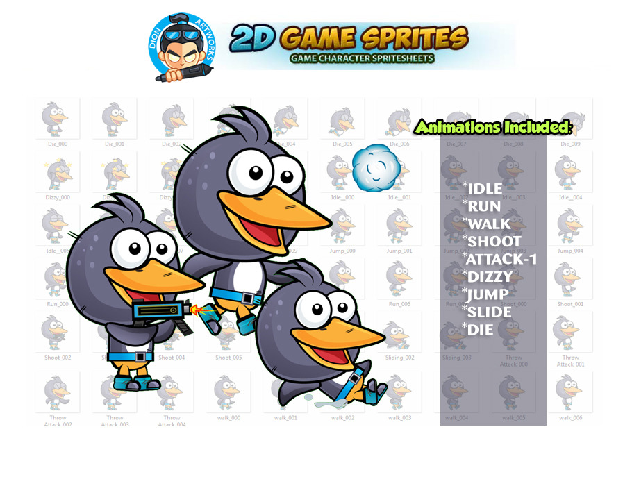 Jogo de pinguim sprites