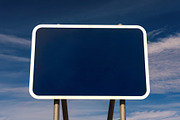 Blank road sign with blue background | Abstract Stock Photos ~ Creative