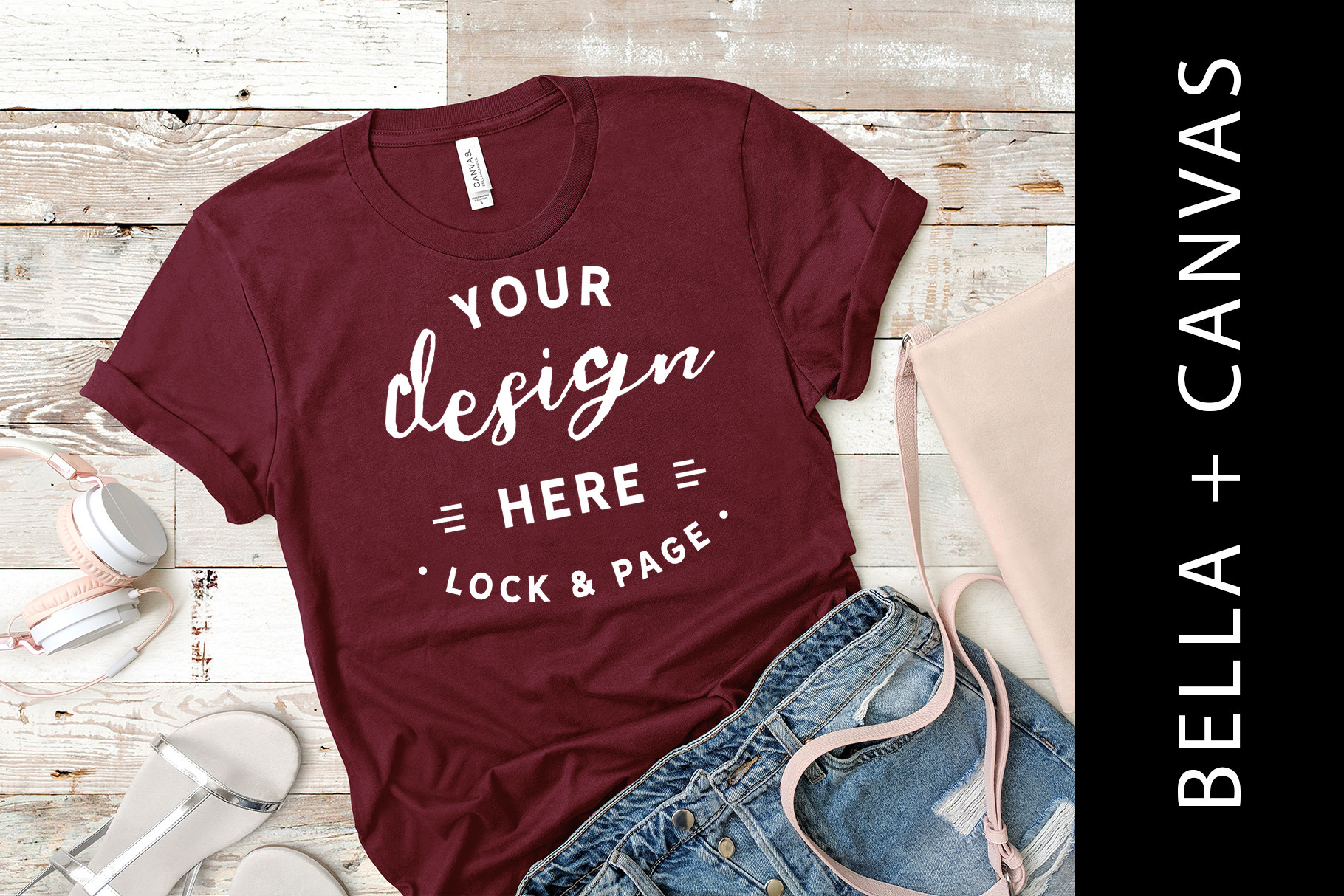 Maroon Bella Canvas Tshirt Mockup Creative Product Mockups Creative Market