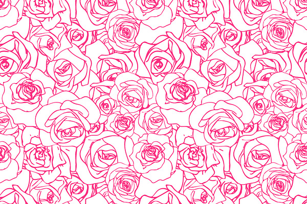 Beautiful pink outline rosebuds | Pre-Designed Photoshop Graphics ...