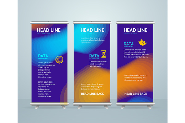 Roll Up Banner Stand Design Template Pre Designed Photoshop Graphics Creative Market