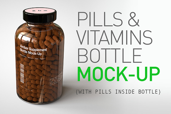 Download Pill Bottle Vitamin Bottle Mock Up Creative Photoshop Templates Creative Market