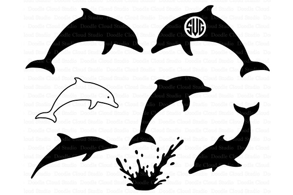 Download Dolphins Svg Dolphin Monogram Svg Pre Designed Photoshop Graphics Creative Market