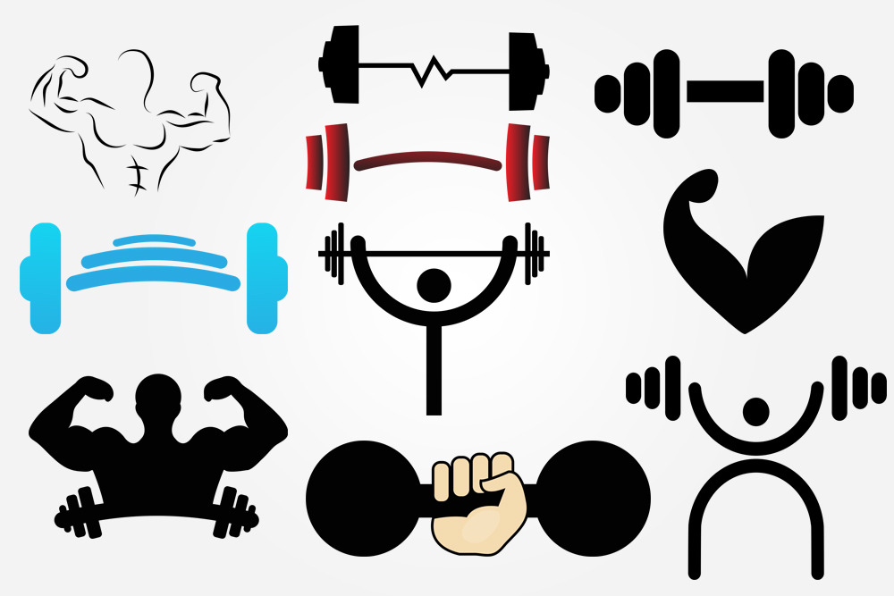 10 Body Fitness Gym Logo Png Pack Creative Illustrator Templates Creative Market