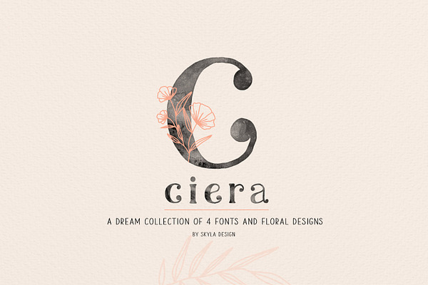 Download Ciera Watercolor Svg Font Florals Stunning Display Fonts Creative Market